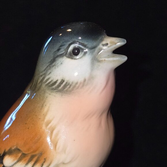 Vintage Hand-Painted Porcelain bird Figurine On Branch By Karl Ens Volkstedt - Picture 6 of 9